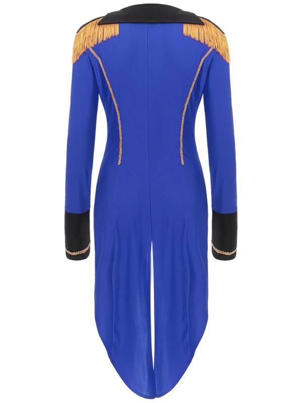 Women  Long Sleeve Color Block Circus Ringmaster Tailcoat thumb