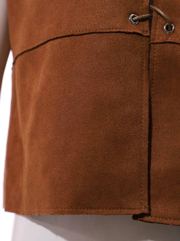 Kids Medieval Renaissance Costume Front Lace-up Pirate Gothic Vest thumb