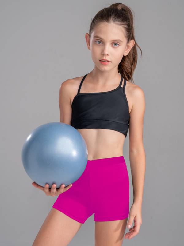 Kids Girls 2Pcs Strappy Crop Top and Shorts Sport Sets thumb