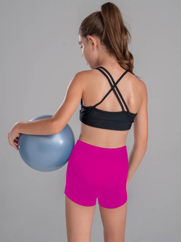 Kids Girls 2Pcs Strappy Crop Top and Shorts Sport Sets thumb