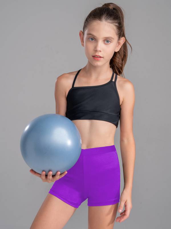 Kids Girls 2Pcs Strappy Crop Top and Shorts Sport Sets thumb