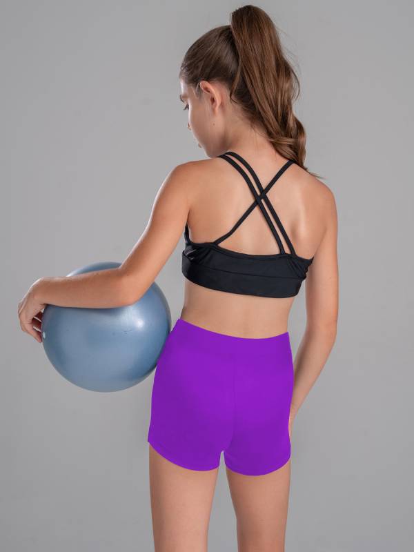 Kids Girls 2Pcs Strappy Crop Top and Shorts Sport Sets thumb