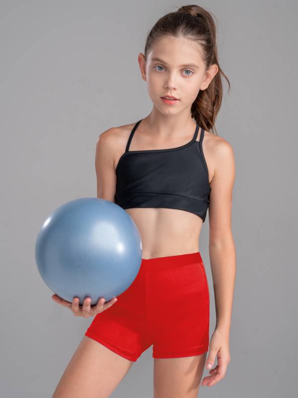 Kids Girls 2Pcs Strappy Crop Top and Shorts Sport Sets thumb