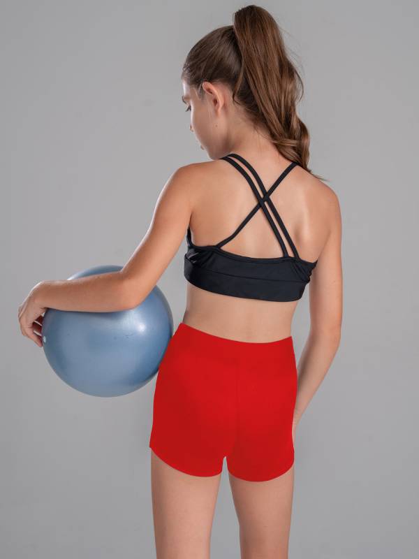 Kids Girls 2Pcs Strappy Crop Top and Shorts Sport Sets thumb
