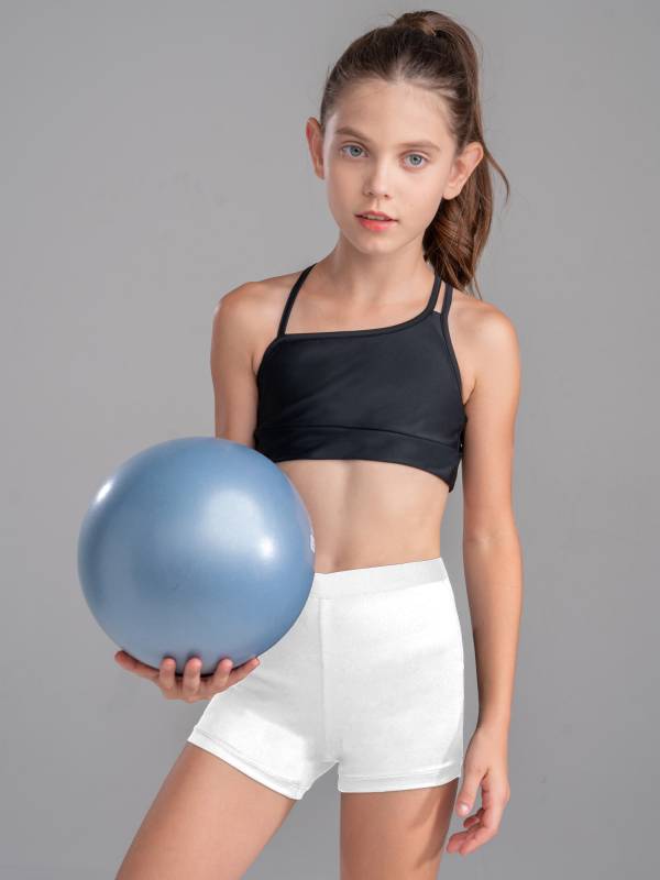 Kids Girls 2Pcs Strappy Crop Top and Shorts Sport Sets thumb