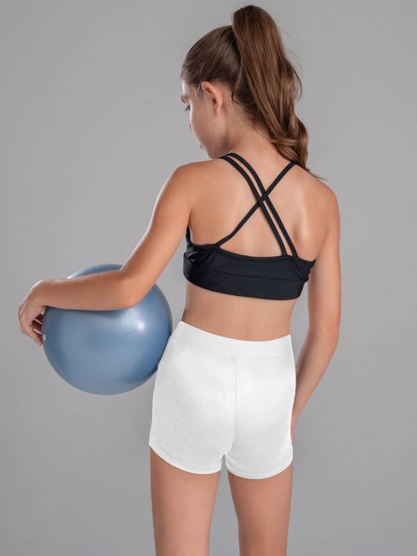 Kids Girls 2Pcs Strappy Crop Top and Shorts Sport Sets thumb