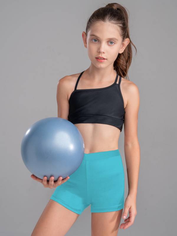 Kids Girls 2Pcs Strappy Crop Top and Shorts Sport Sets thumb