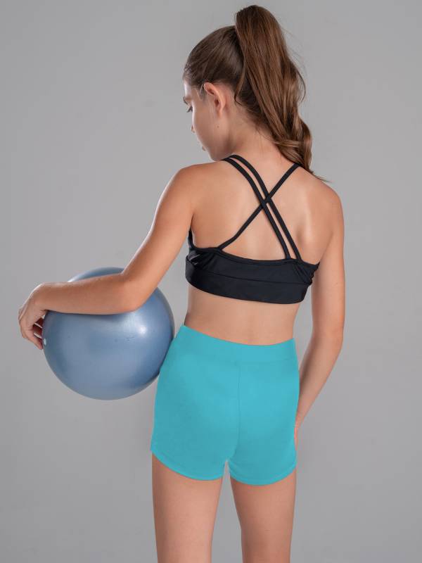 Kids Girls 2Pcs Strappy Crop Top and Shorts Sport Sets thumb