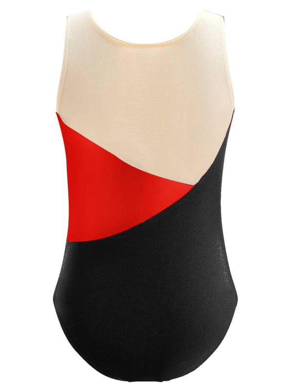 Kids Girls Sleeveless Glittering Sequins Gymnastics Skating Leotard thumb