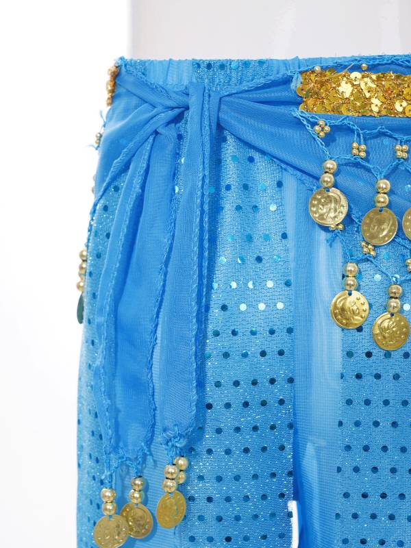 Kids Girls Sequined Chiffon Belly Dance Pants thumb