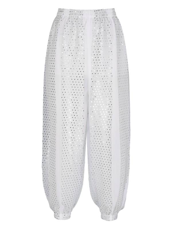 Women Sequined Dots Chiffon Belly Dance Pants thumb