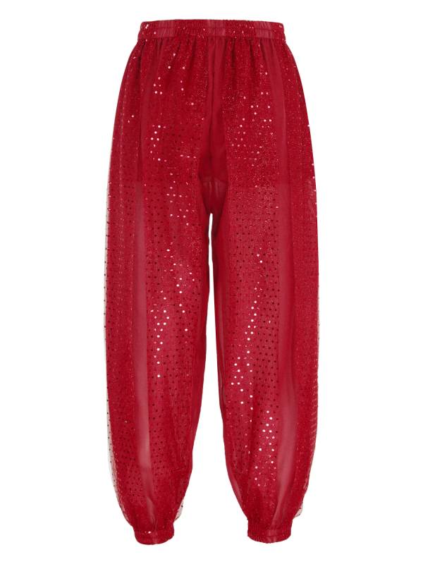 Women Sequined Dots Chiffon Belly Dance Pants thumb