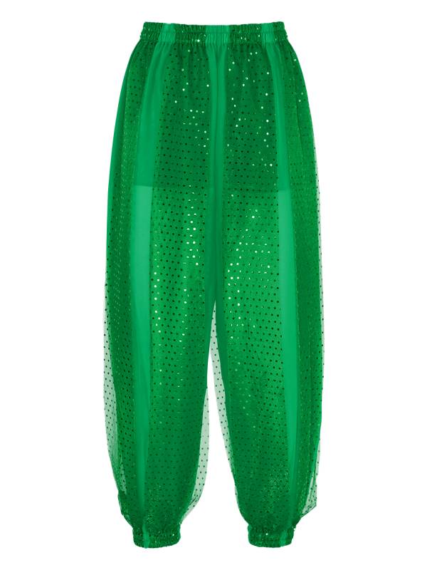 Women Sequined Dots Chiffon Belly Dance Pants thumb