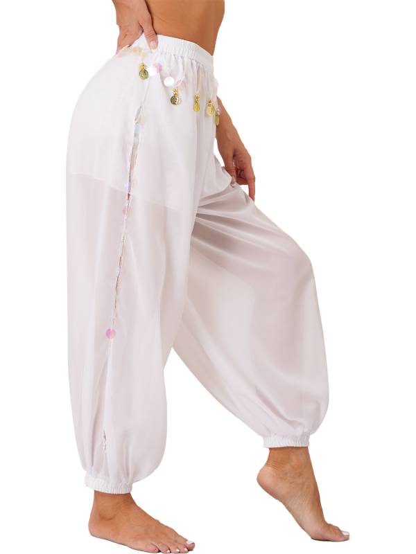Women Sequins Side Split Belly Dance Bloomers thumb