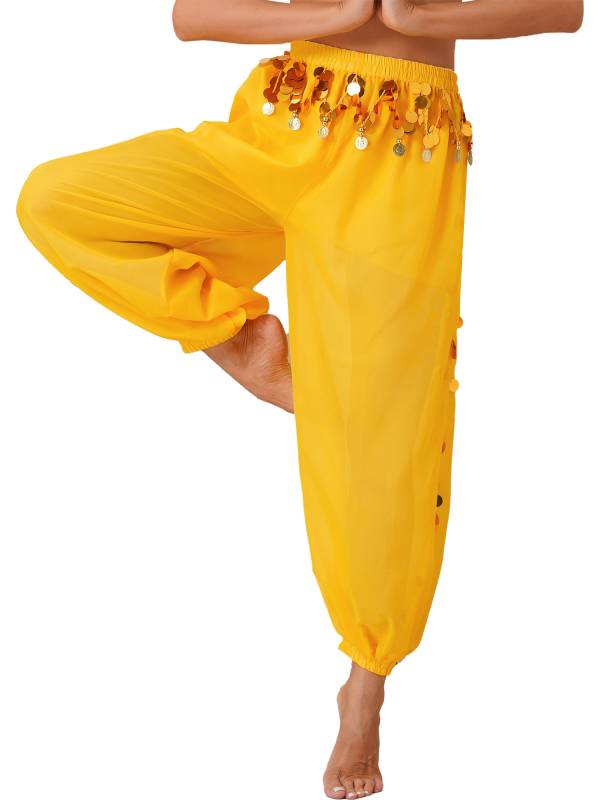 Women Sequins Side Split Belly Dance Bloomers thumb