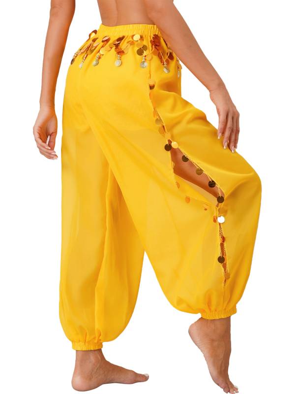 Women Sequins Side Split Belly Dance Bloomers thumb