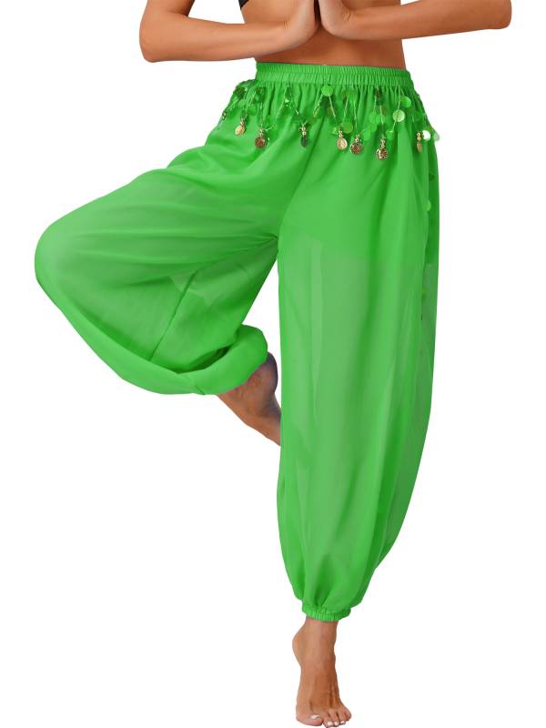 Women Sequins Side Split Belly Dance Bloomers thumb