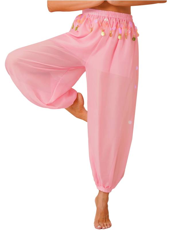 Women Sequins Side Split Belly Dance Bloomers thumb