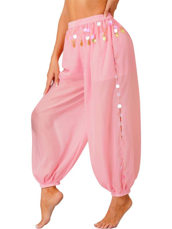 Women Sequins Side Split Belly Dance Bloomers thumb