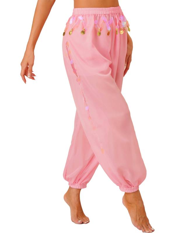 Women Sequins Side Split Belly Dance Bloomers thumb