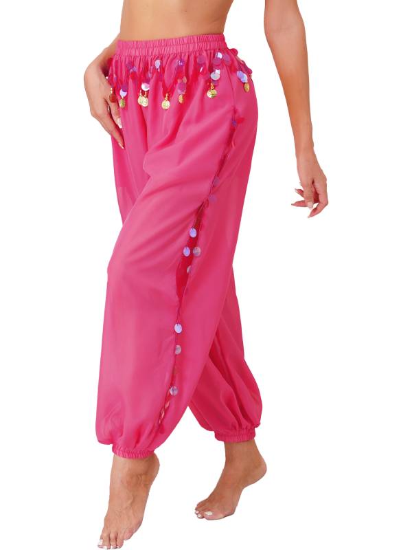 Women Sequins Side Split Belly Dance Bloomers thumb