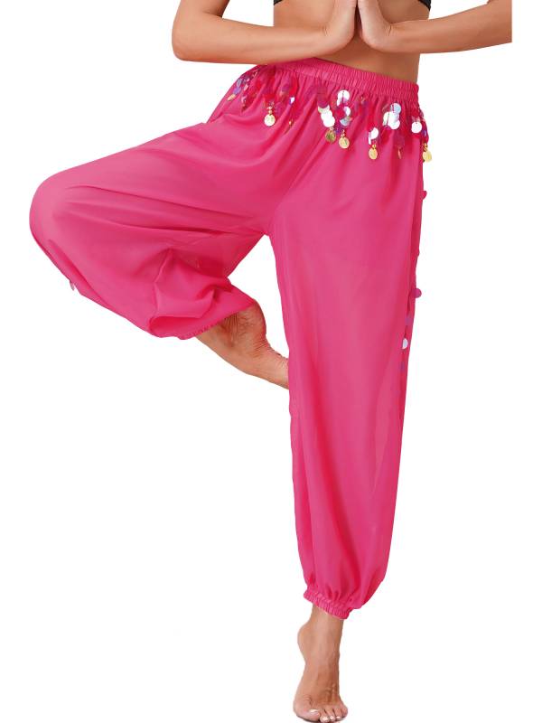 Women Sequins Side Split Belly Dance Bloomers thumb