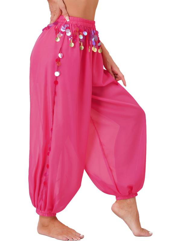 Women Sequins Side Split Belly Dance Bloomers thumb