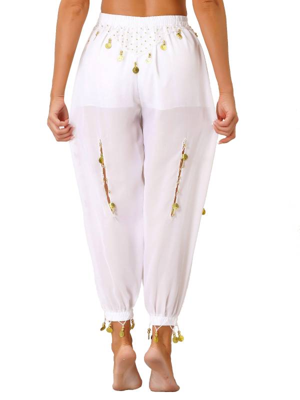 Women Hollow Out Chiffon Belly Dance Pants thumb