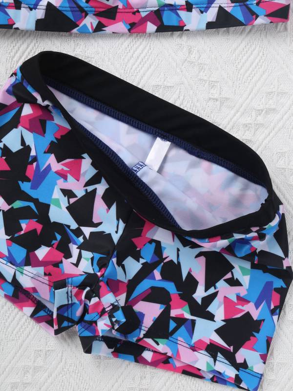 Kids Girls Three Pieces Tropical Print Swim Tankini Sets thumb