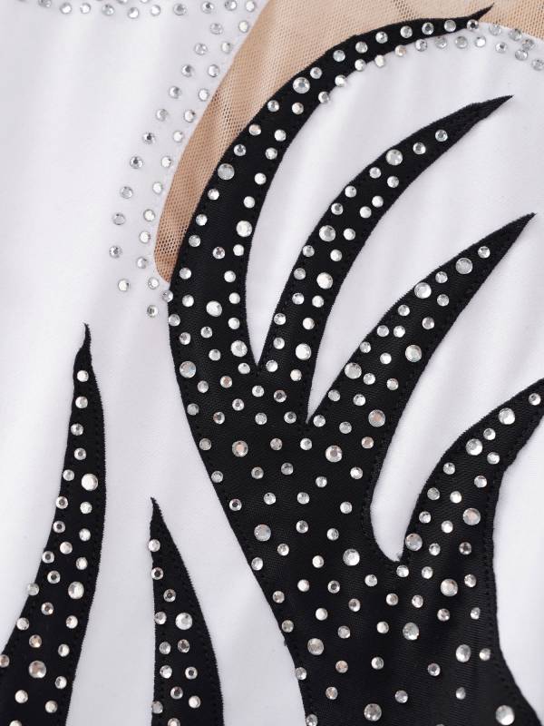 Kids Girls Shiny Rhinestone Sleeveless Figure Skating Leotard Dress thumb