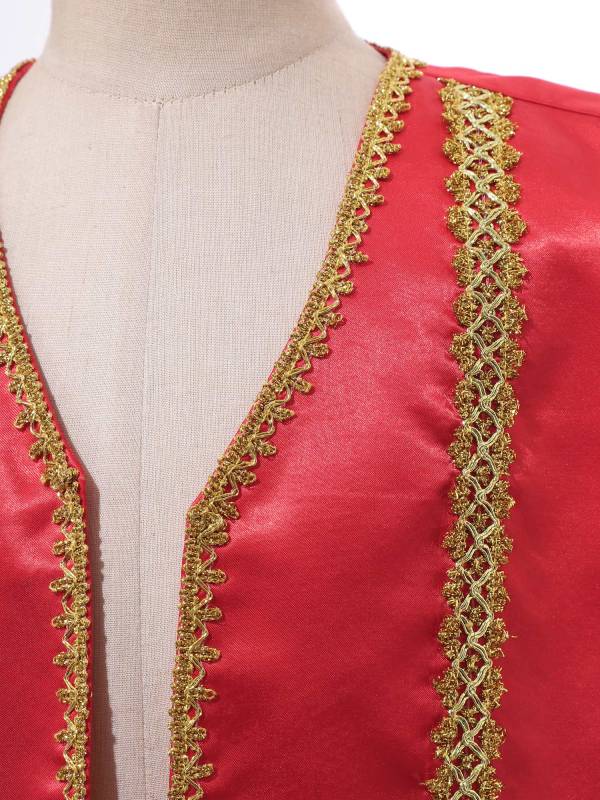Kids Sleeveless Gold Lace Open Front Gothic Vest thumb