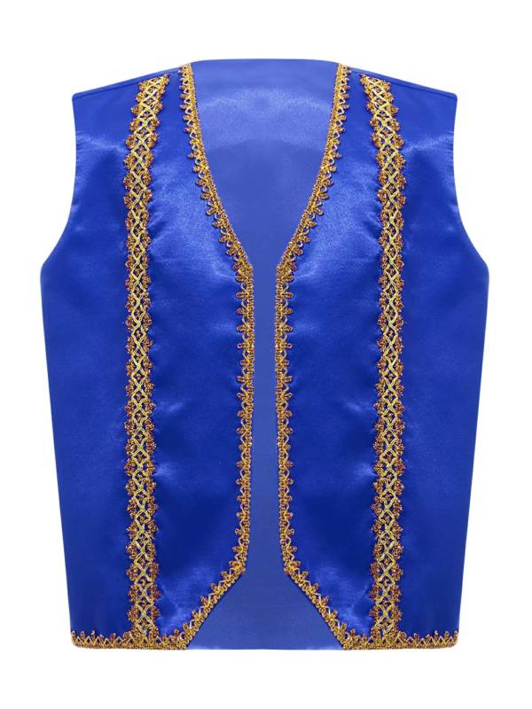 Kids Sleeveless Gold Lace Open Front Gothic Vest thumb