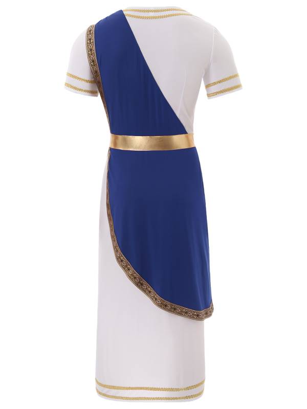 Men Short Sleeve Roman Robe Halloween Ancient Greek Toga Dress thumb