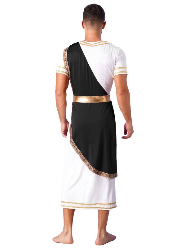 Men Short Sleeve Roman Robe Halloween Ancient Greek Toga Dress thumb