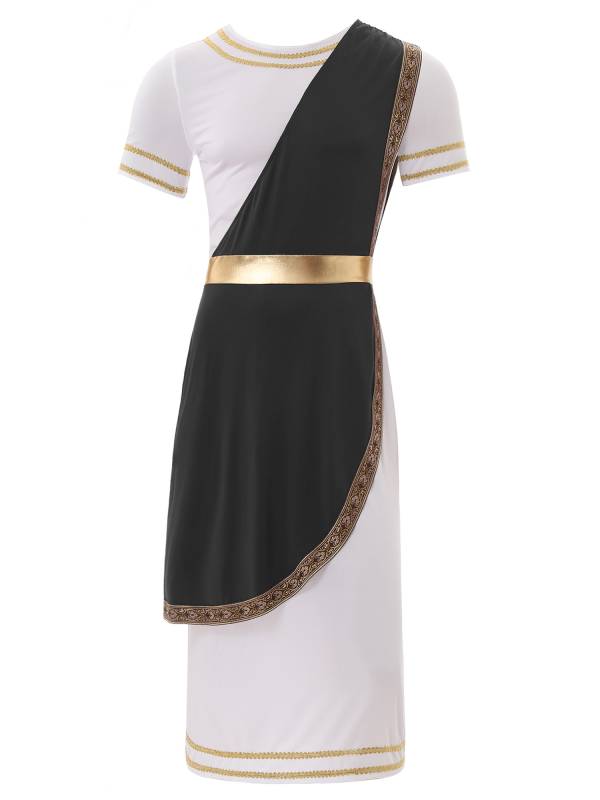 Men Short Sleeve Roman Robe Halloween Ancient Greek Toga Dress thumb