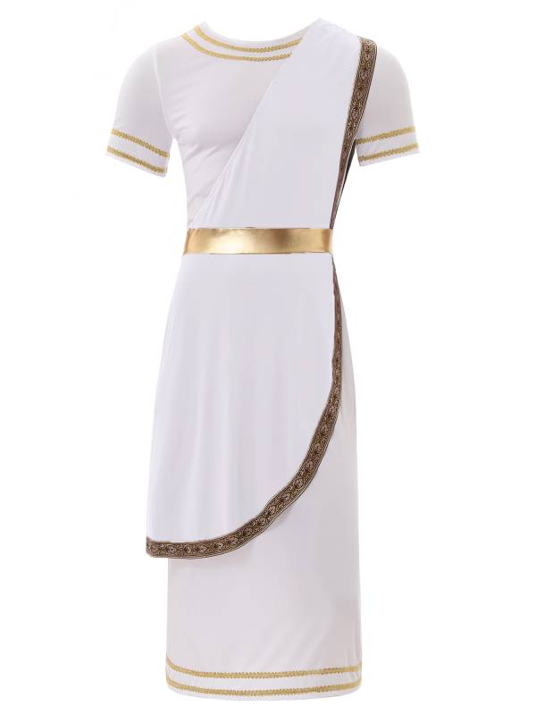 Men Short Sleeve Roman Robe Halloween Ancient Greek Toga Dress thumb