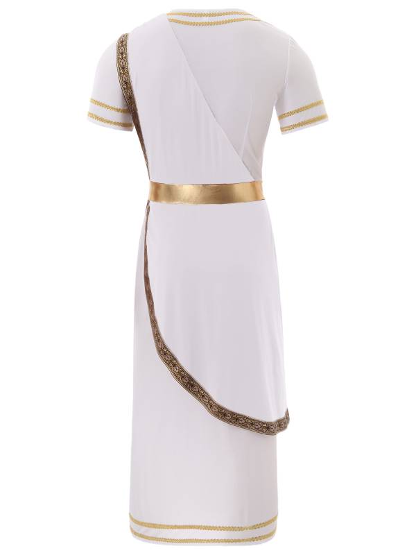 Men Short Sleeve Roman Robe Halloween Ancient Greek Toga Dress thumb