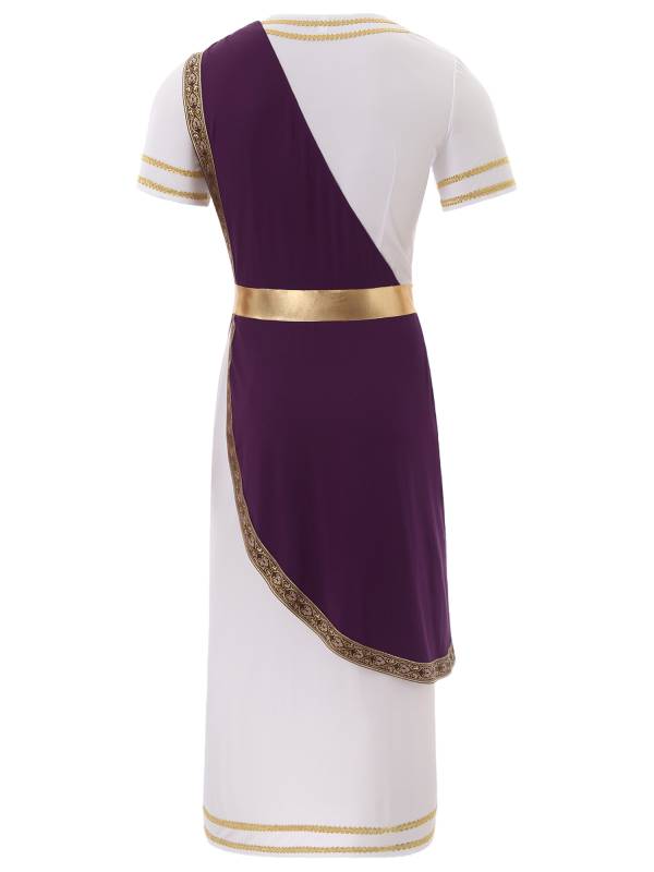 Men Short Sleeve Roman Robe Halloween Ancient Greek Toga Dress thumb