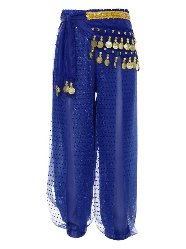 Kids Girls Sequined Chiffon Belly Dance Pants thumb