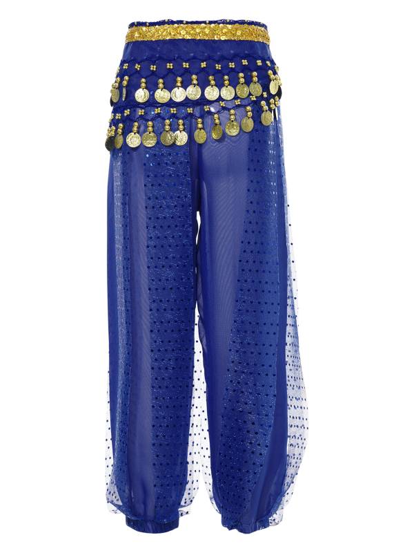 Kids Girls Sequined Chiffon Belly Dance Pants thumb