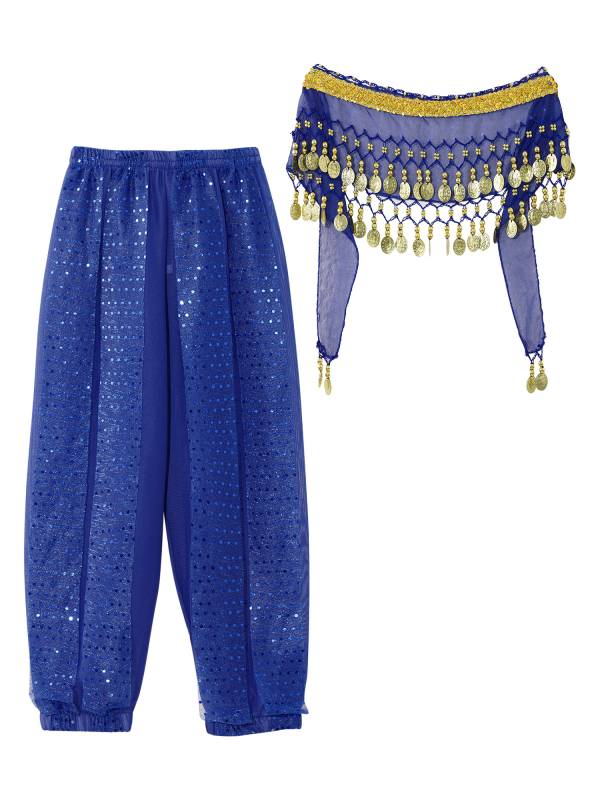 Kids Girls Sequined Chiffon Belly Dance Pants thumb
