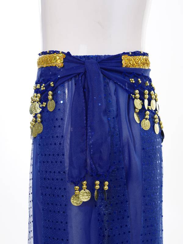 Kids Girls Sequined Chiffon Belly Dance Pants thumb