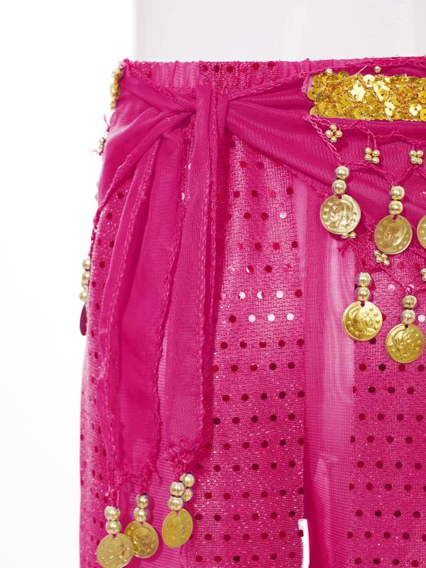 Kids Girls Sequined Chiffon Belly Dance Pants thumb
