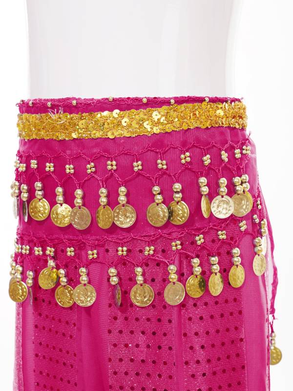 Kids Girls Sequined Chiffon Belly Dance Pants thumb