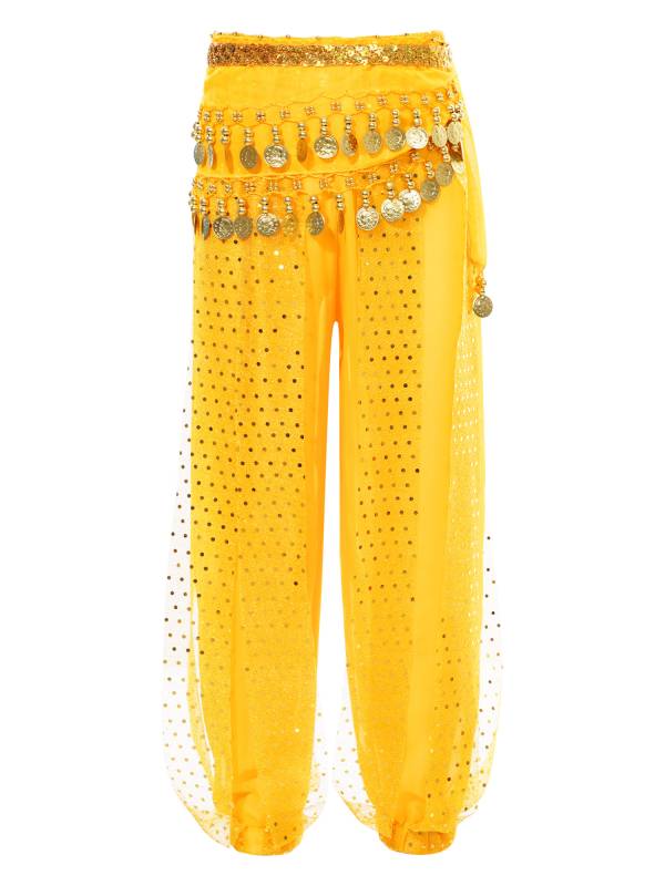Kids Girls Sequined Chiffon Belly Dance Pants thumb