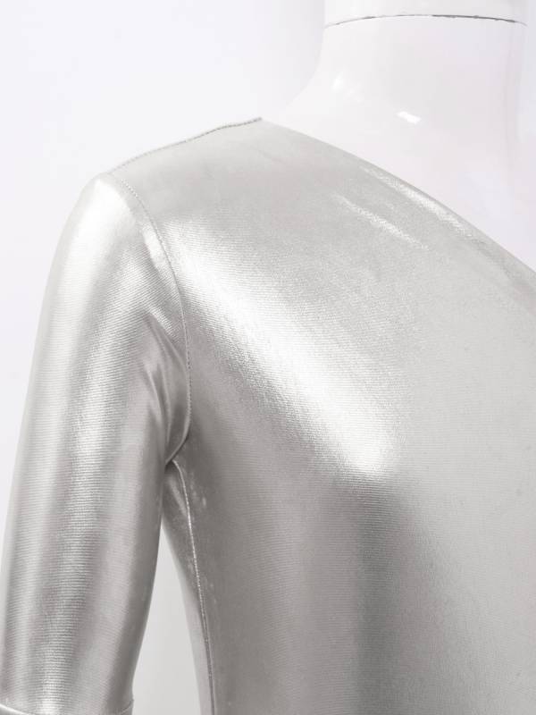 Kids Girls Metallic Shiny Bell-Bottom Jazz Dance Unitard Jumpsuit thumb