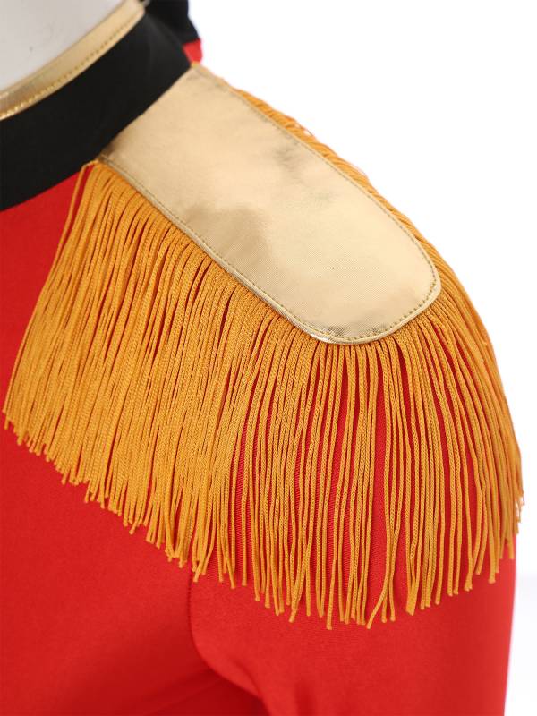 Women Halloween Long Sleeve Fringe Circus Ringmaster Jumpsuit thumb