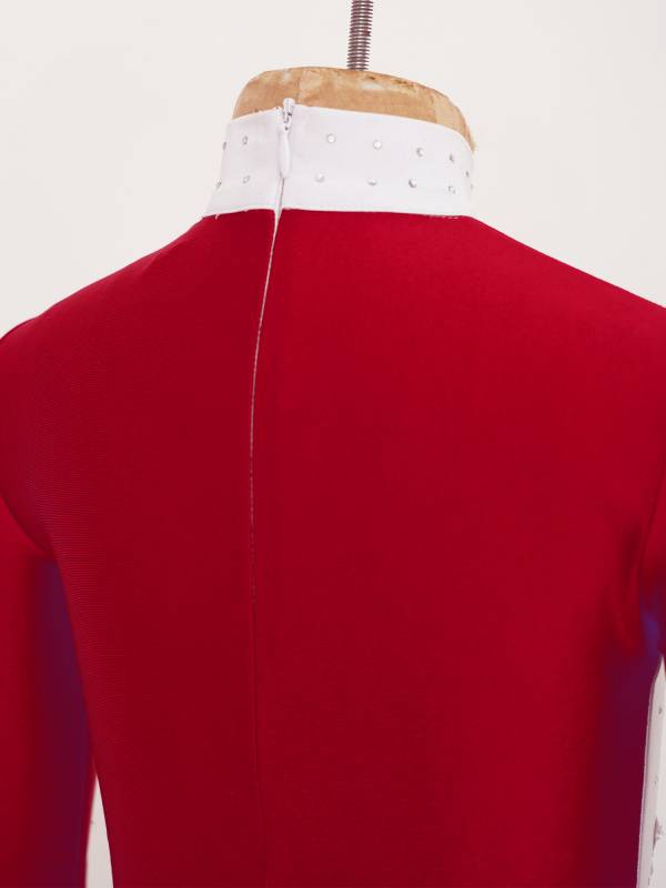 Kids Girls Sequined Rhinestone Long Sleeve Figure Skating Unitard thumb
