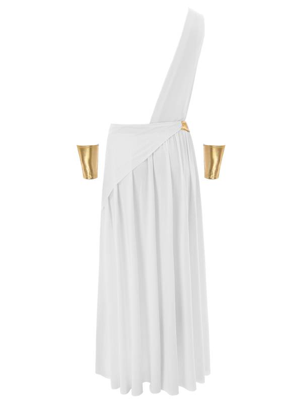 Men Long Skirt with One Shoulder Strap Ancient Greek Warrior Costumes thumb