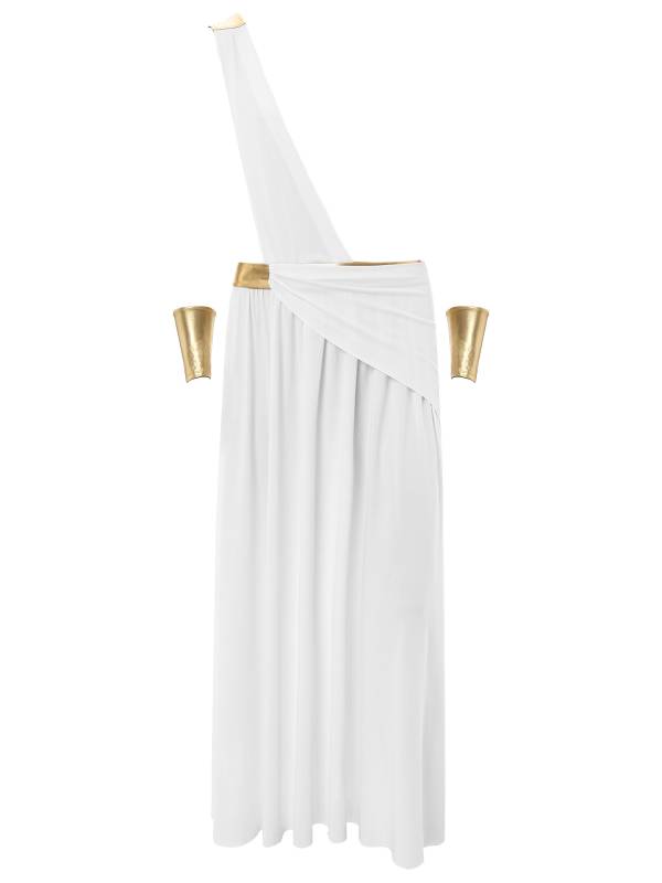 Men Long Skirt with One Shoulder Strap Ancient Greek Warrior Costumes thumb